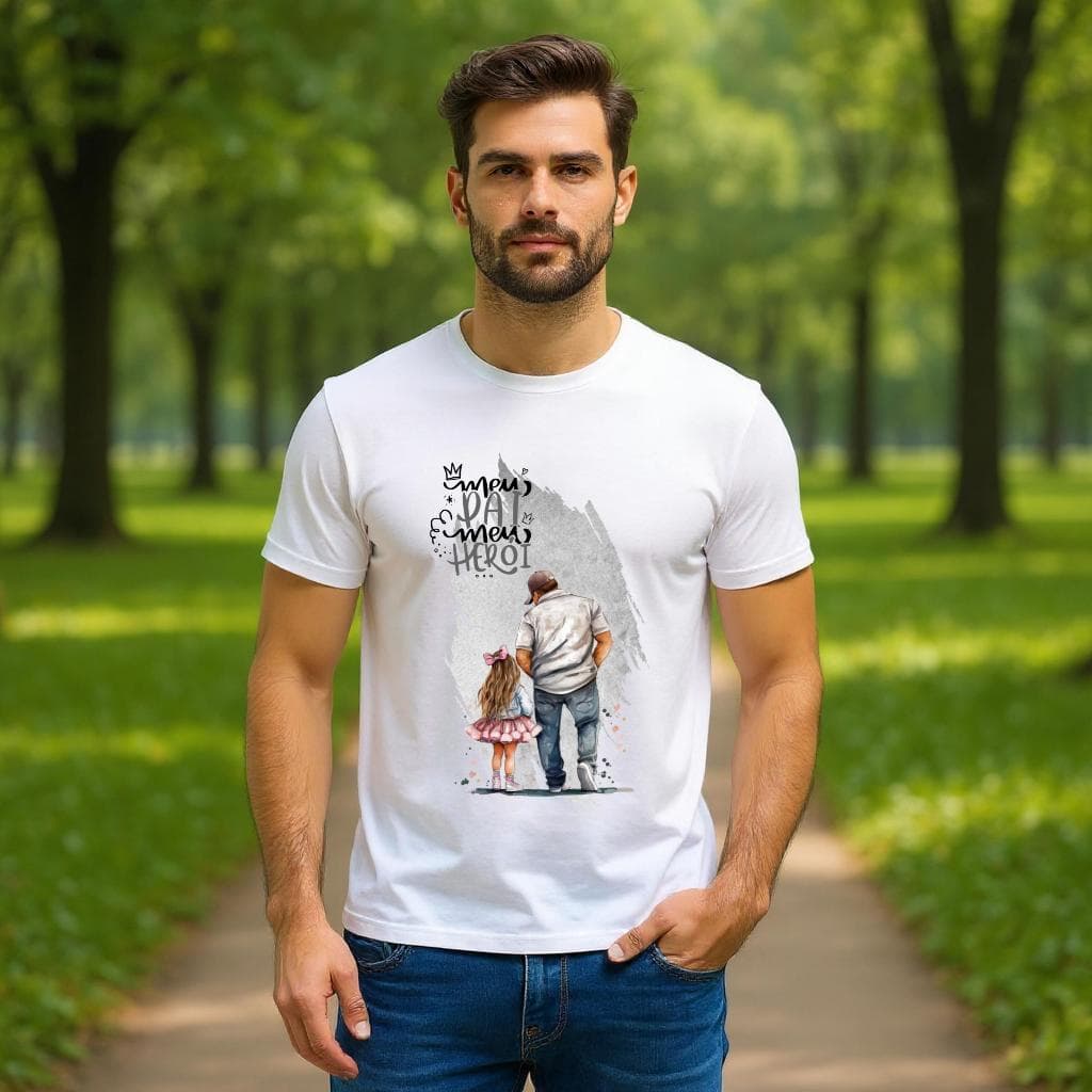 Bella Gis Camiseta Personalizada Dia dos Pais Meu Pai Meu Herói Super Papai Pai e Filha Menina