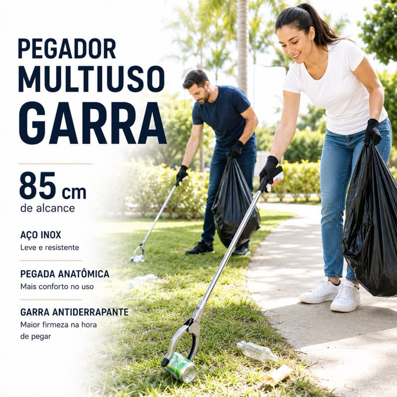Pegador de Objeto 85cm Garra Mao Mecânica Extensora Longo Alcance - Para Pegar Objetos Sem Esforço