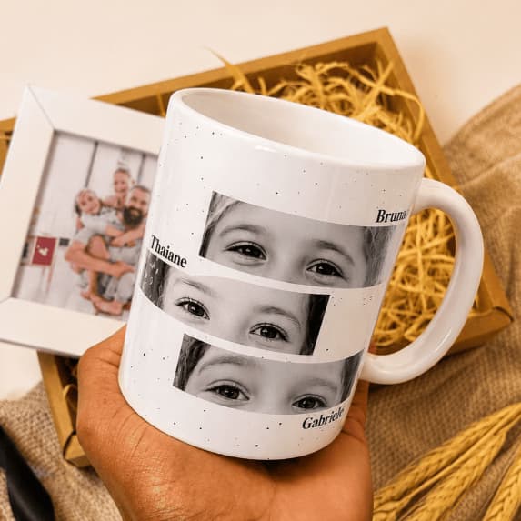 Kit Olhares Personalizado | Pai Meu Maior Exemplo | Porta Retrato | Caneca | Foto