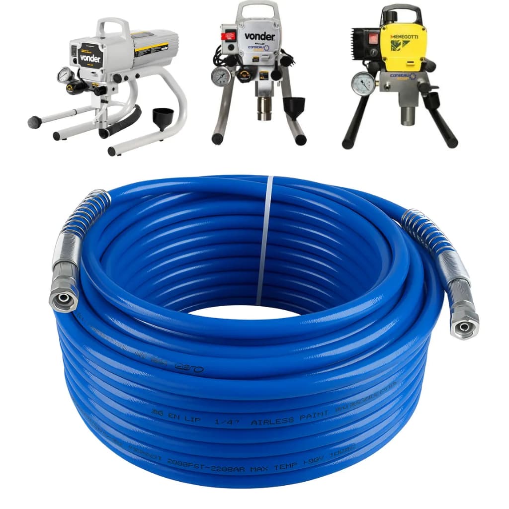 Mangueira Airless 10 metros Azul universal alta pressão Para Maquina Arless compatível todas marcas