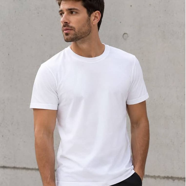 Camiseta Básica Masculina Lisa Branca 100% Algodão 30.1 P M G GG Manga Curta Oferta Promoção