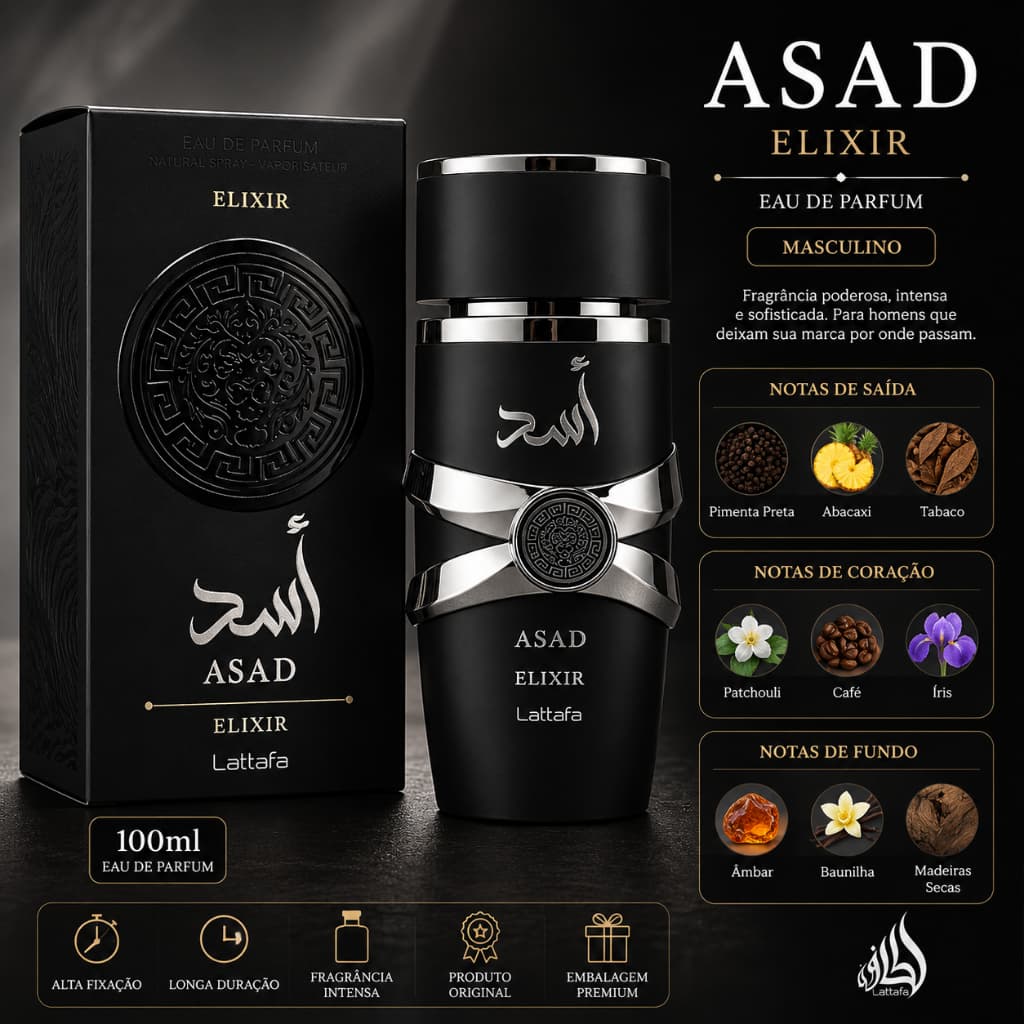 Perfume Masculino Asad Elixir Lattafa 100ml