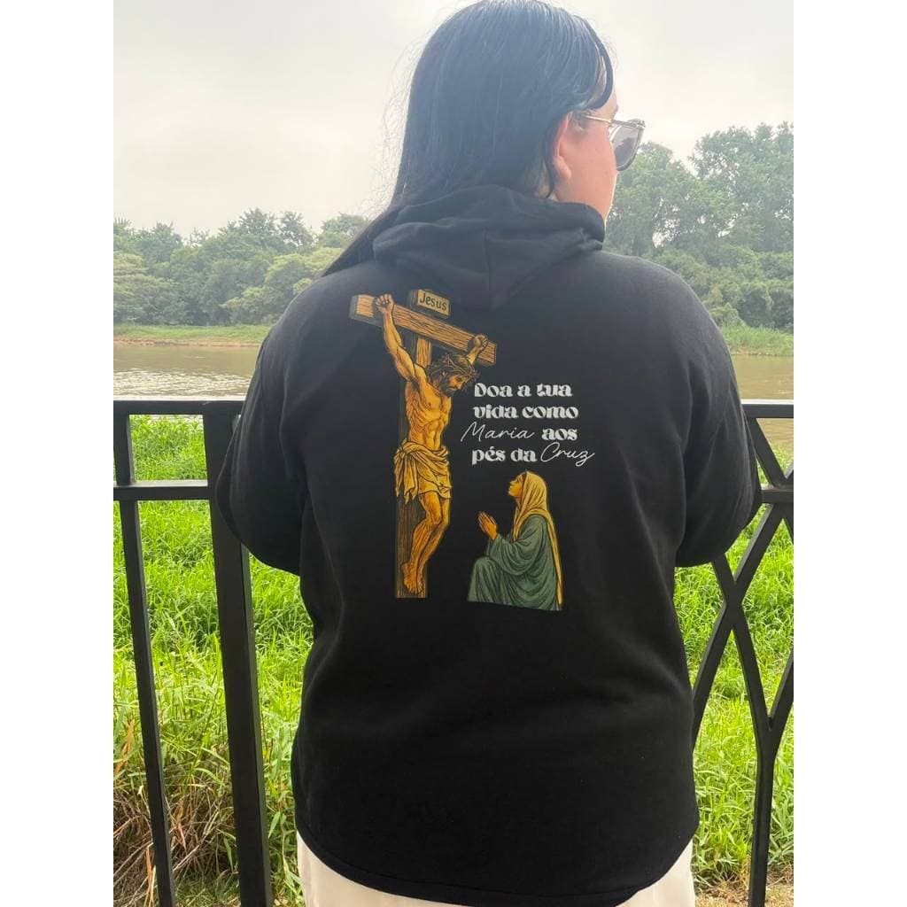 Blusa Moletom Canguru Com Capuz E Bolso Unissex Algodão Frio Inverno Agasalho Catolico