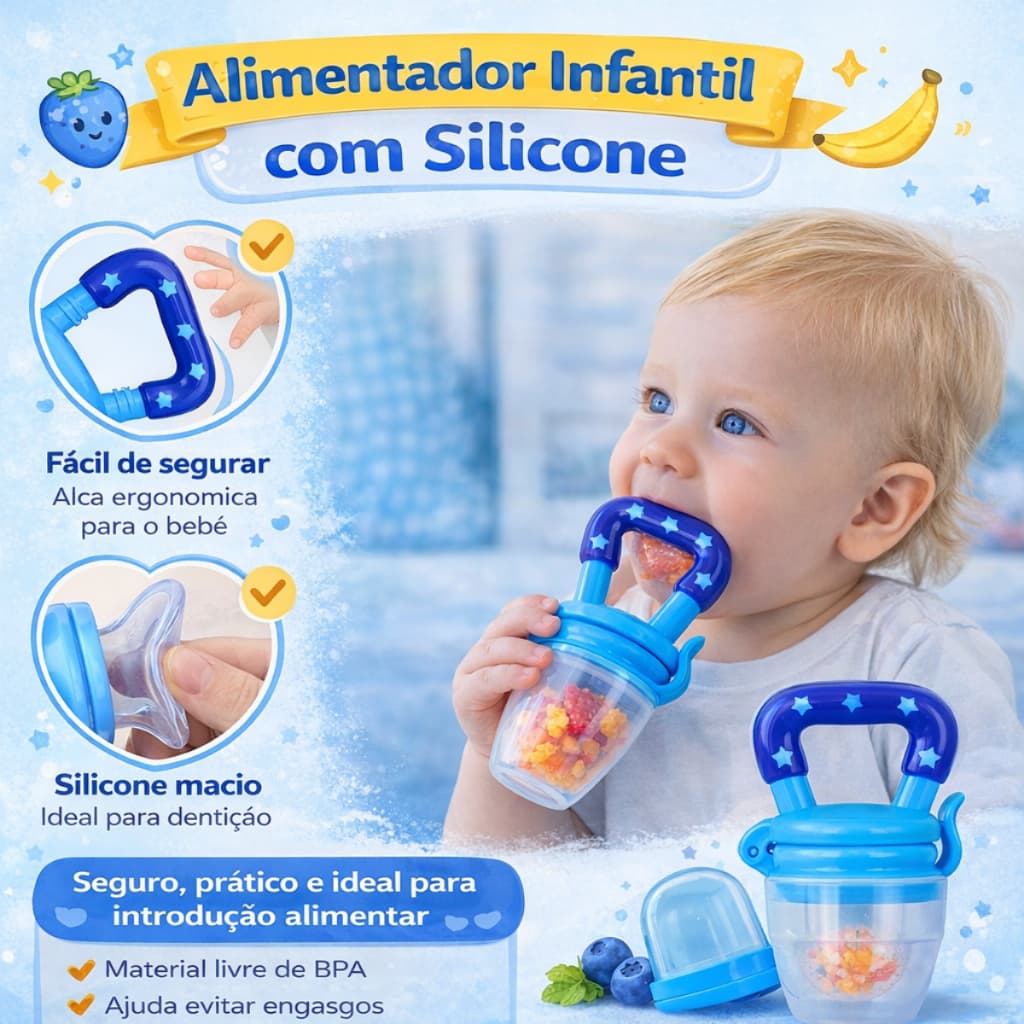 Mordedor Bebe Frutinhas Interativo Sensorial Macio Silicone