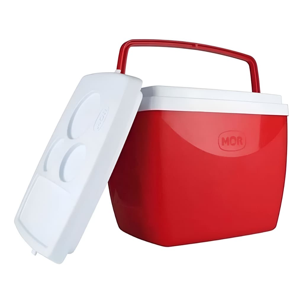 Caixa Térmica Mor 18 Litros Vermelho Cooler Portátil para Praia Camping Pesca e Churrasco