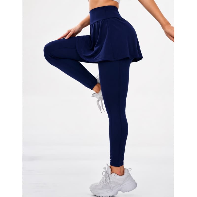 Legging Feminina com Saia Academia Cintura Alta Suplex Fitness Yoga Caminhada