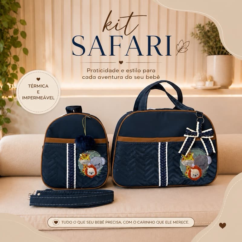 kit maternidade Safari 2 peças moderno e sofisticado