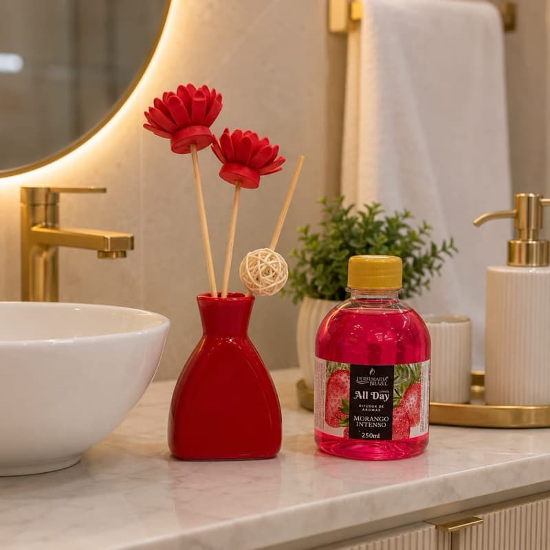 Aromatizador de Ambiente Vaso de Cerâmica com Flores Decorativas Difusor de Aromas para Casa e Escritório