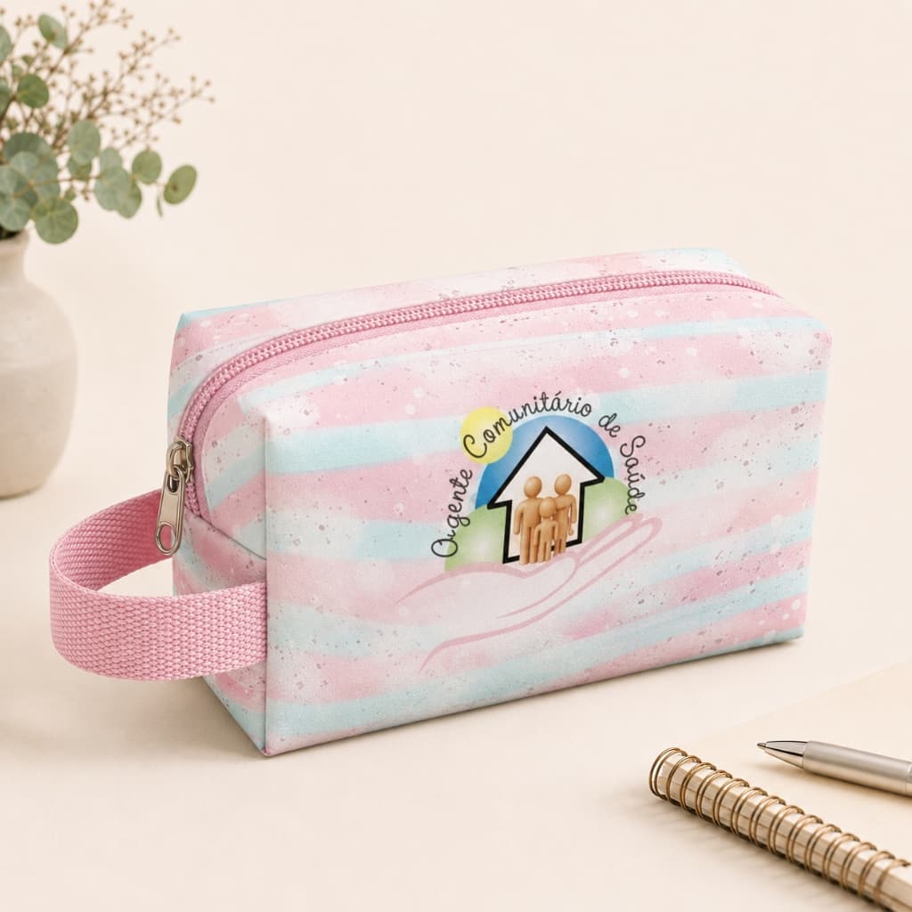 Necessaire Box ACS Agente Comunitario de Saude Presente Formatura SUS Bolsa Organizadora Viagem Maquiagem