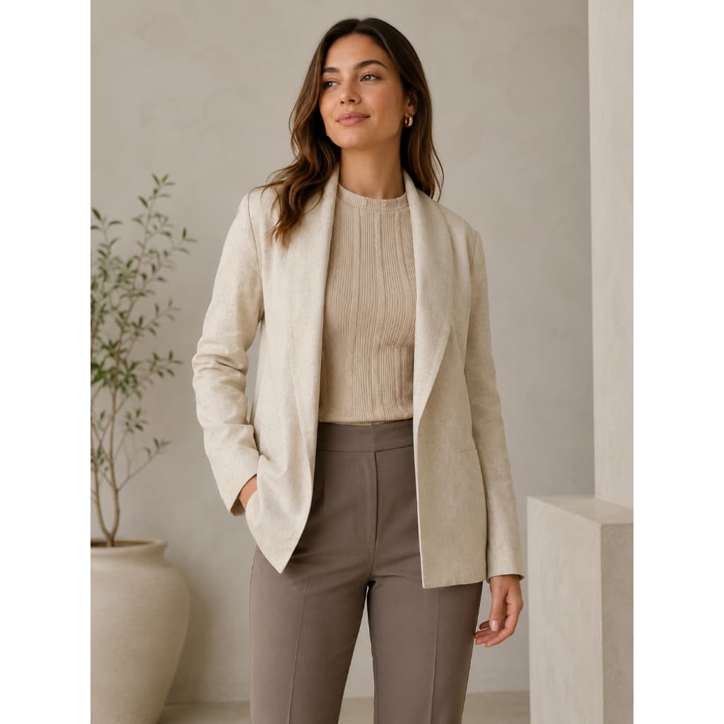 Blazer de Linho com Elastano – Sem Forro e Bolso Falso