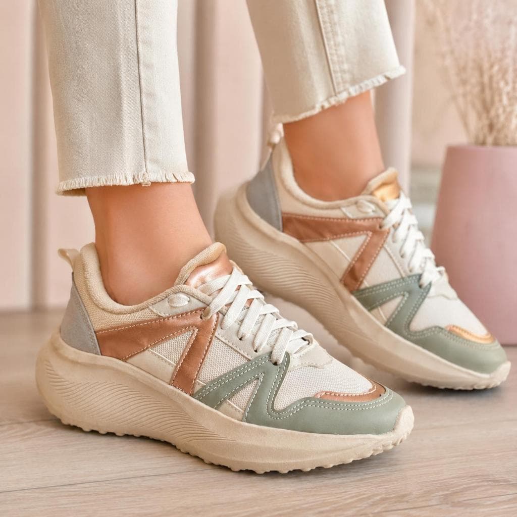 Tênis Feminino Casual Chunky Plataforma Confortável Leve Respirável Moderno para Caminhada Academia Trabalho Passeio