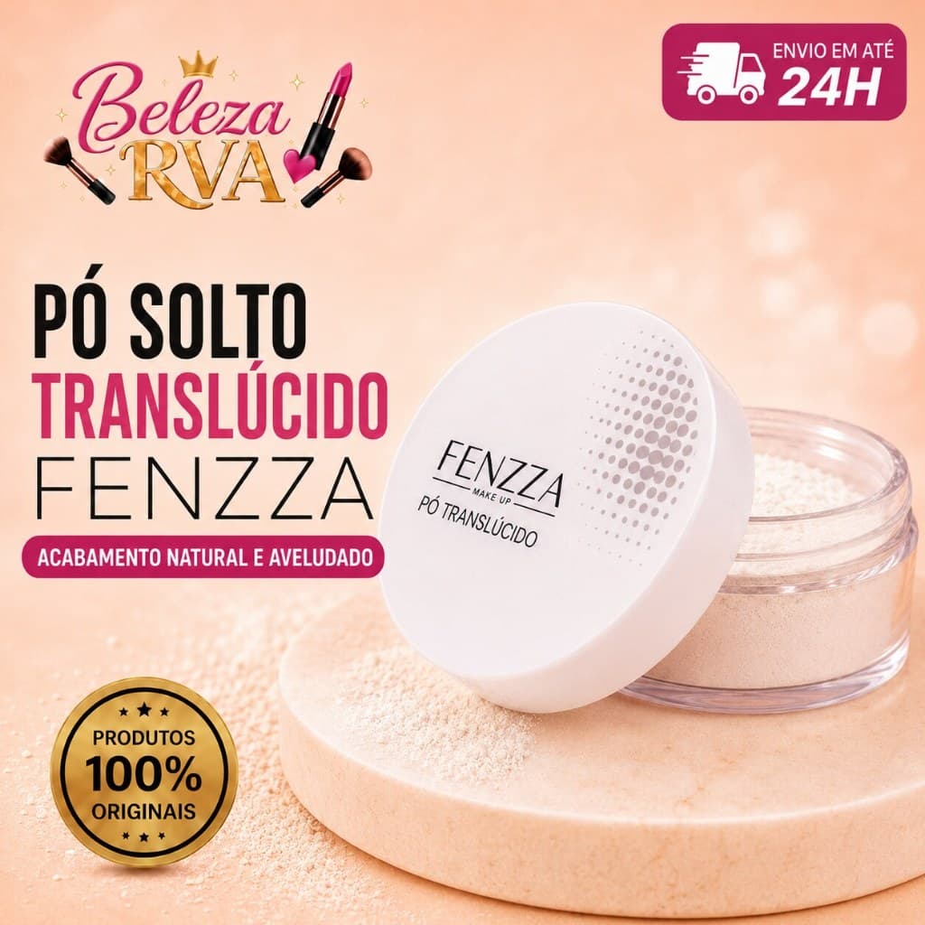 Pó Solto Translúcido Fenzza Controle Oleosidade Acabamento Matte Natural