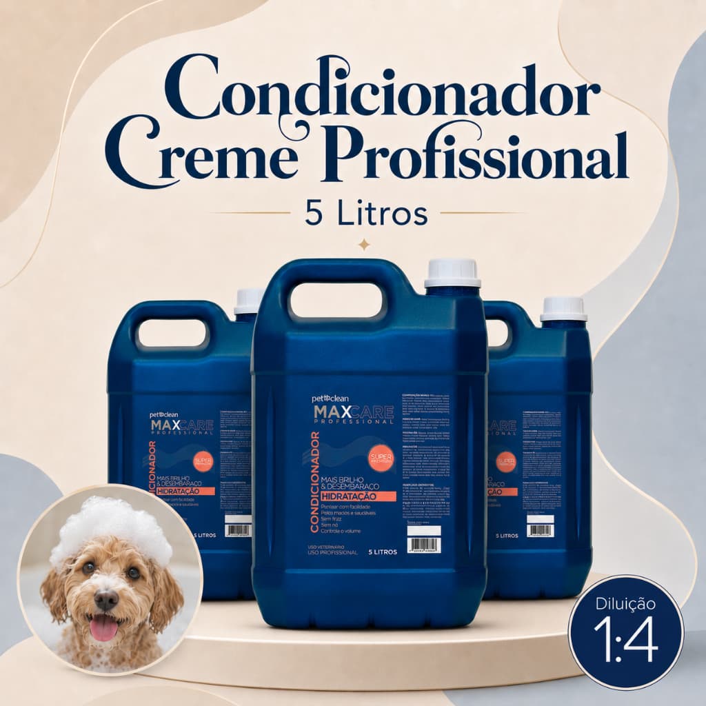 Condicionador Creme Banho Tosa Profissional Pet Clean Max 5 Litros
