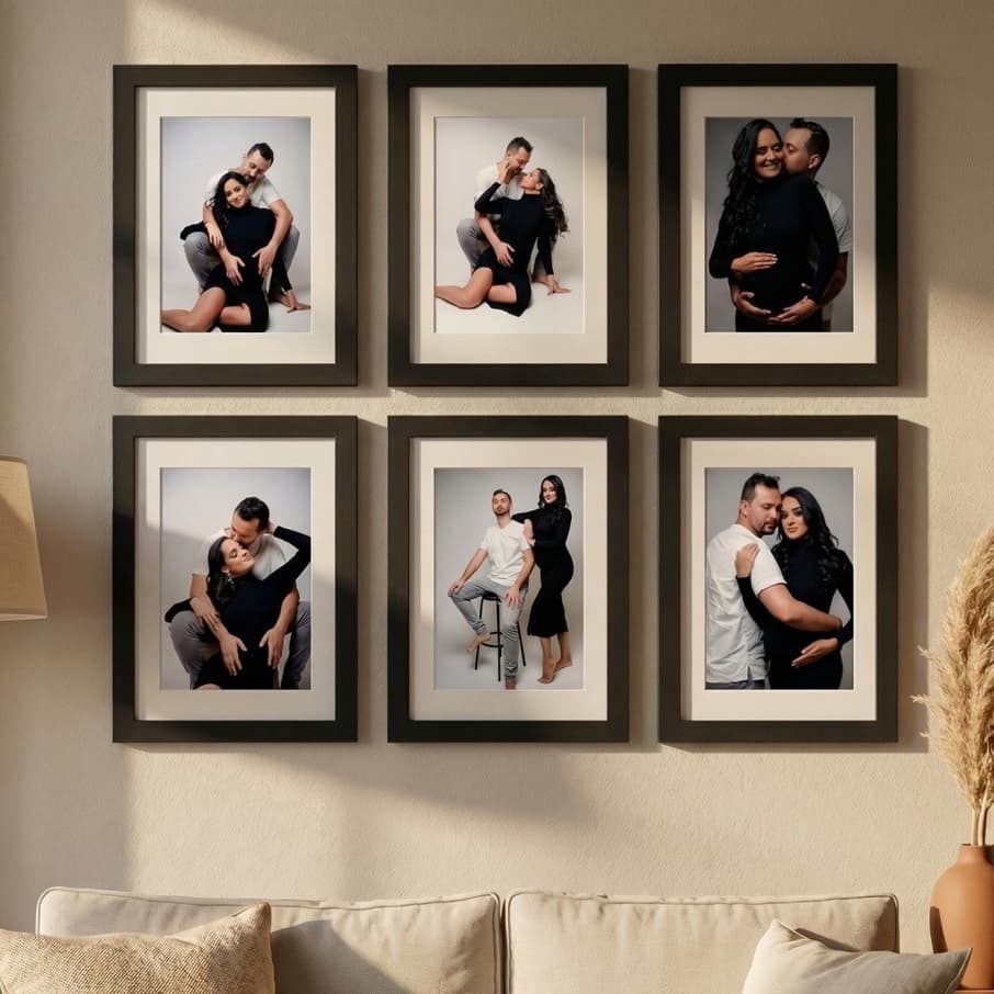 Kit 6 Quadros Porta Retrato Parede Decorativo Com Paspatur Foto 15x21 Medida 24x32