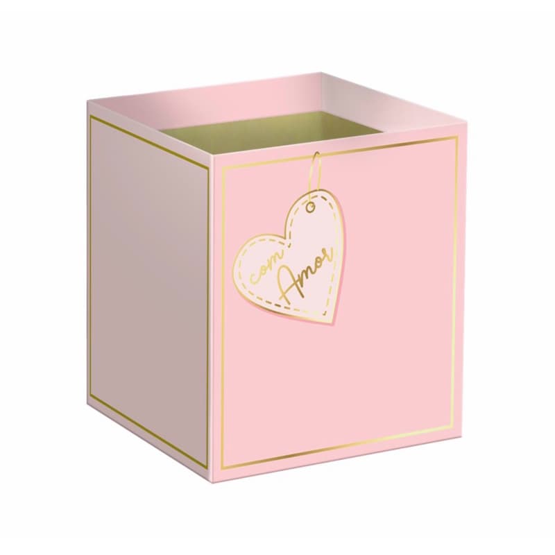 Cachepot Quadrado 14,5cm x 14,5cm x 15,5cm Decorado/Estampado Para Flores e Presentes. 5pc