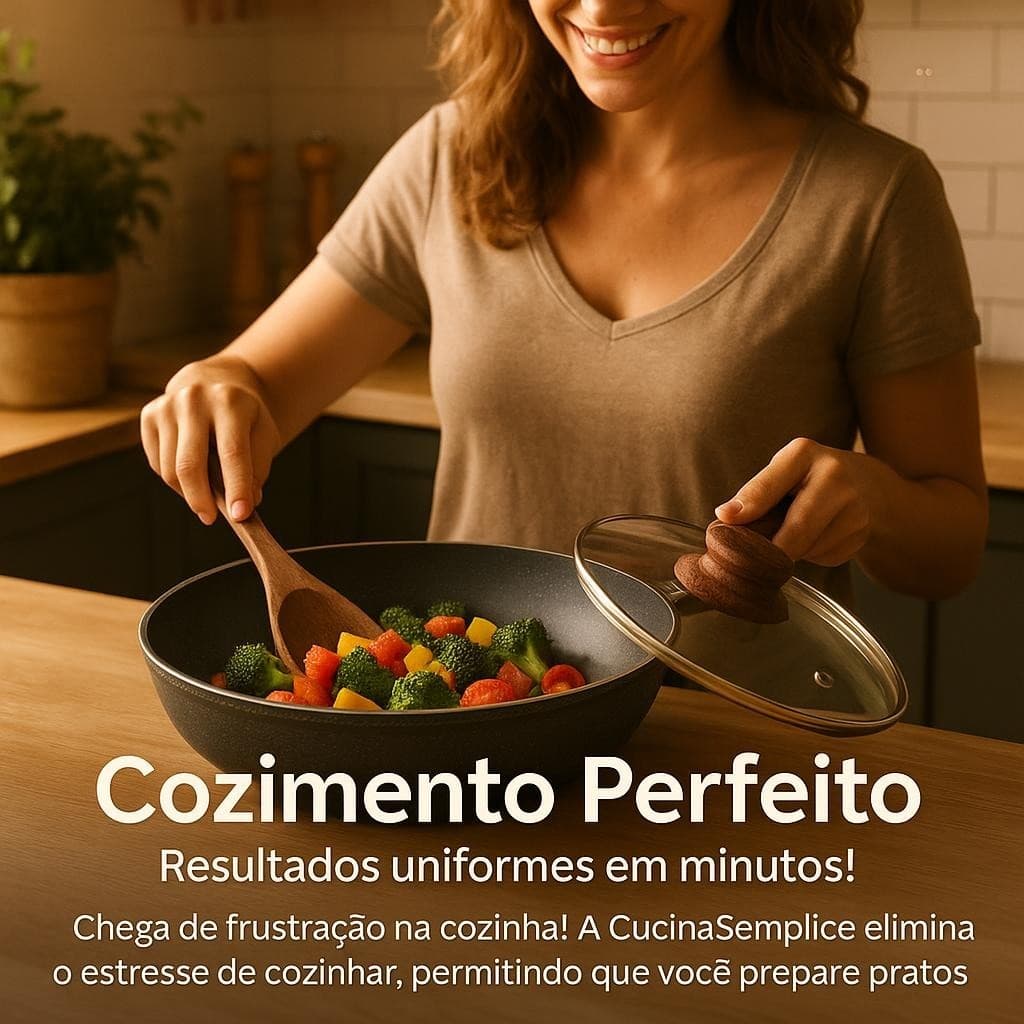 CucinaSemplice — A frigideira que transforma sua cozinha com tampa e 28 cm  - Preta.