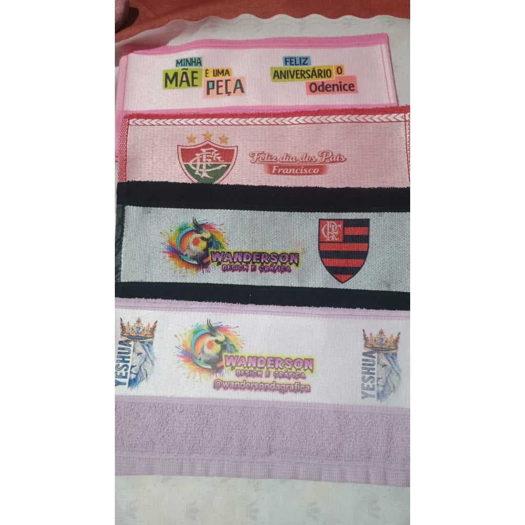 Kit 3 Toalha de Lavabo de Rosto Escolar etc. - Personagens Diversos - Personalizada com Nome