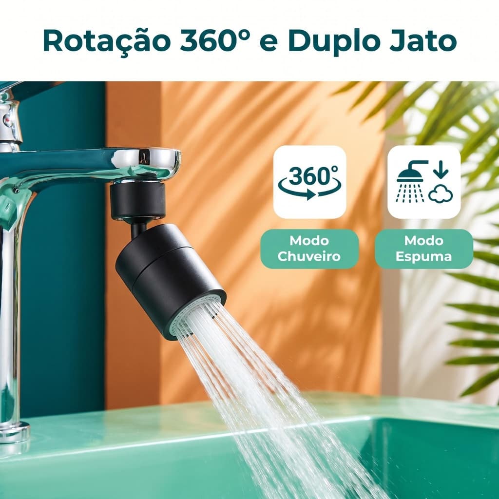 Filtro Bico Torneira Giratório 360 Lavar Louça Banho Higiene
