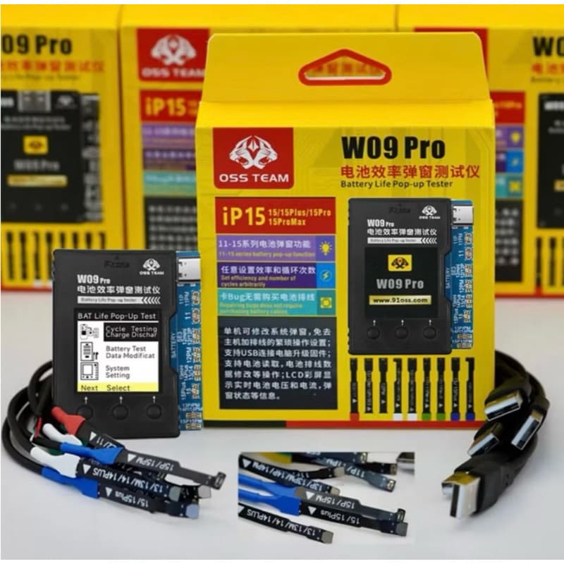 Programadora de Bateria Oss Team W09 PRO ( 11 ao 15 Pro Max ) subir saude