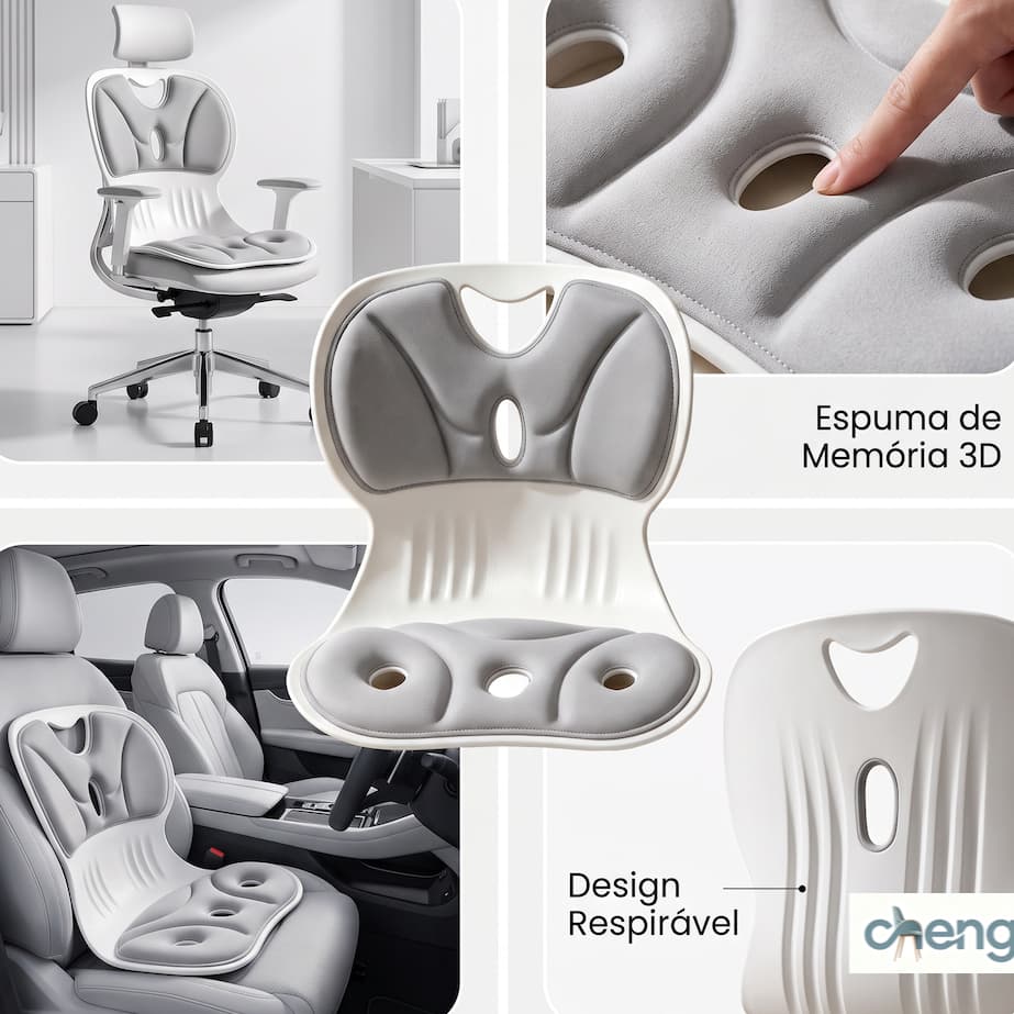 Almofada Ergonômica S – Suporte Lombar Corrige Postura Conforto ao Sentar Almofada de assento