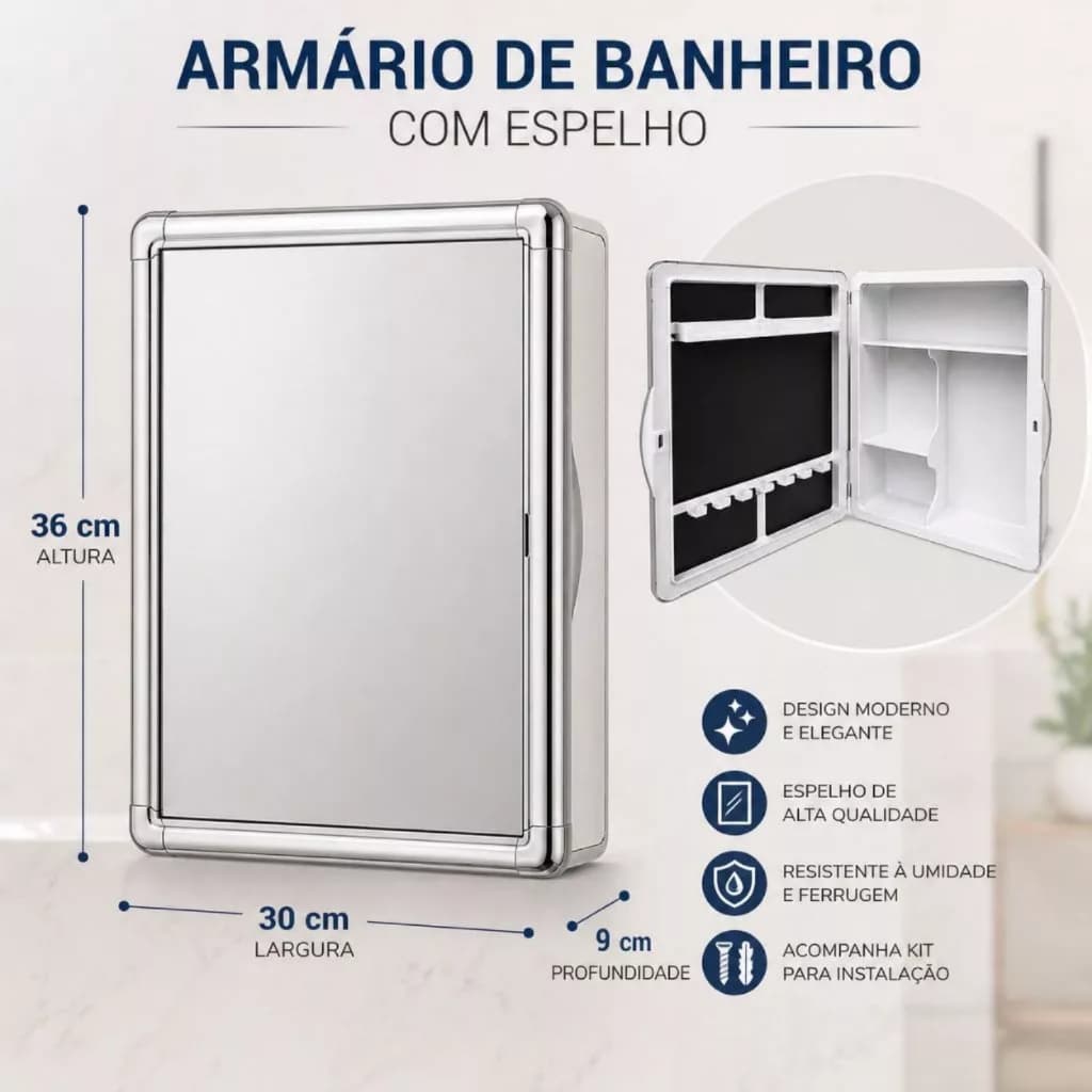 ARMARIO com espelho em vidro moderno, ARMARIO DE BANHEIRO, VESTIARIO