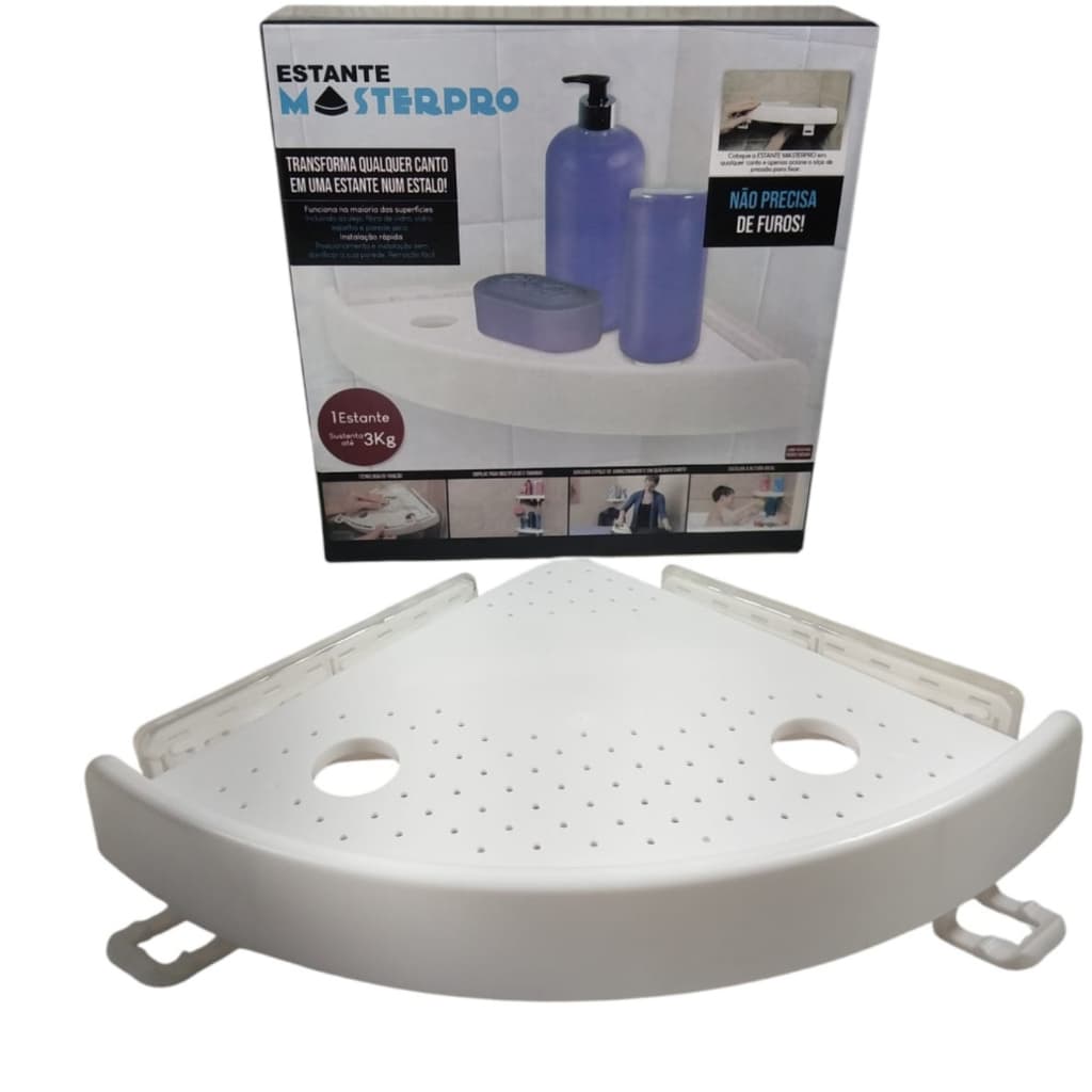 Estante de Canto Masterpro Prateleira Branca Casa Banheiro – Organização e Design Moderno