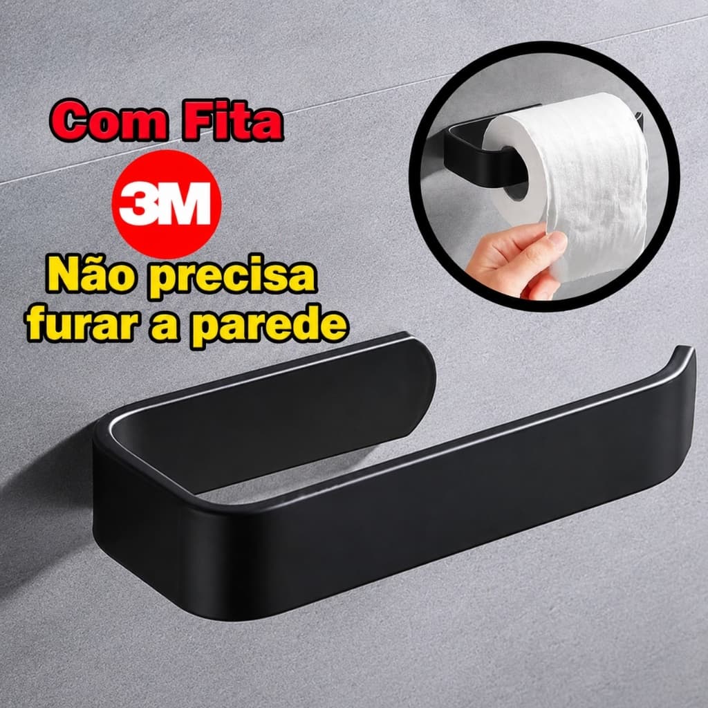 Suporte De Rolo De Papel Higiênico Acessórios Banheiro 3M Cola
