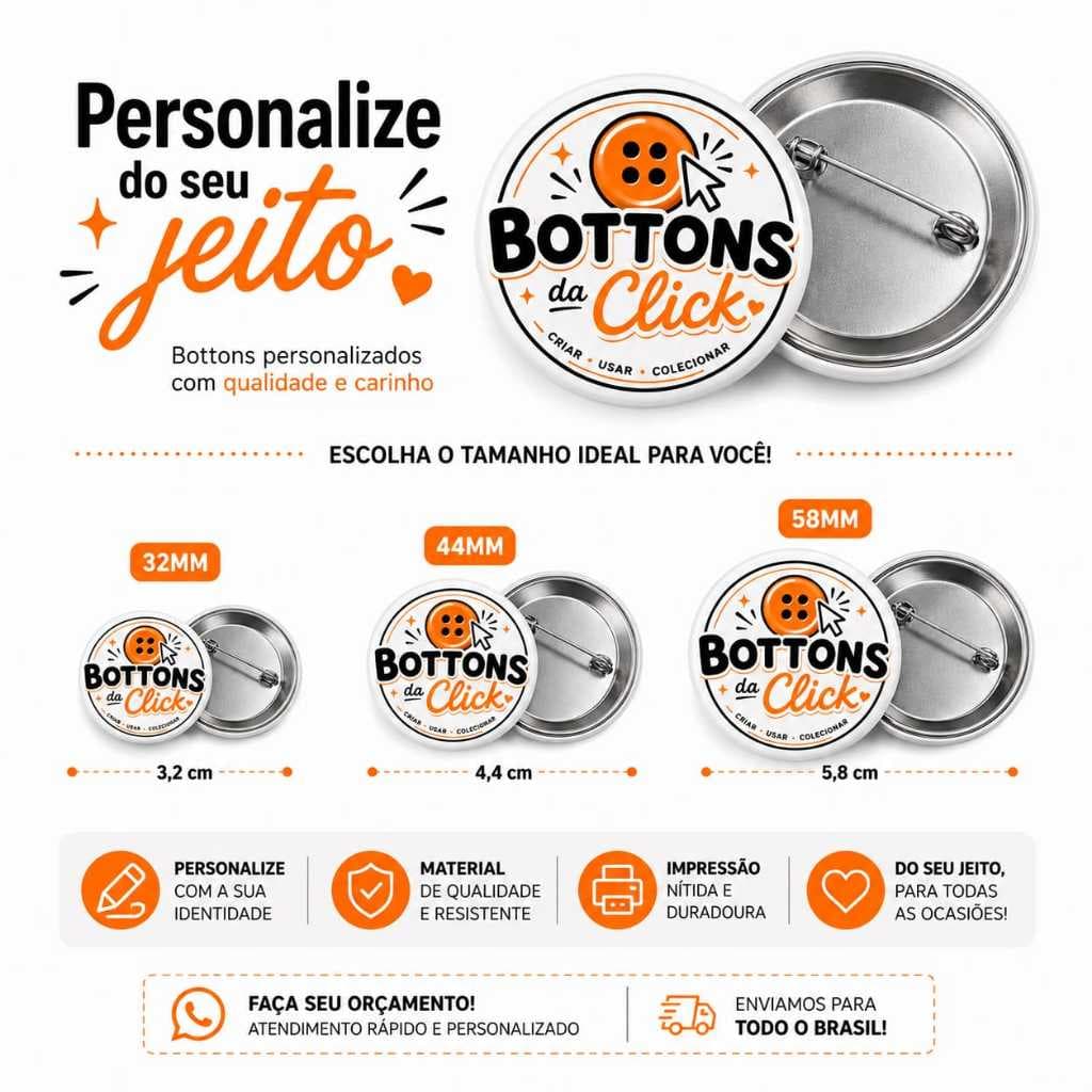Bottons Personalizados com a sua arte botton broche broches 3.2 cm