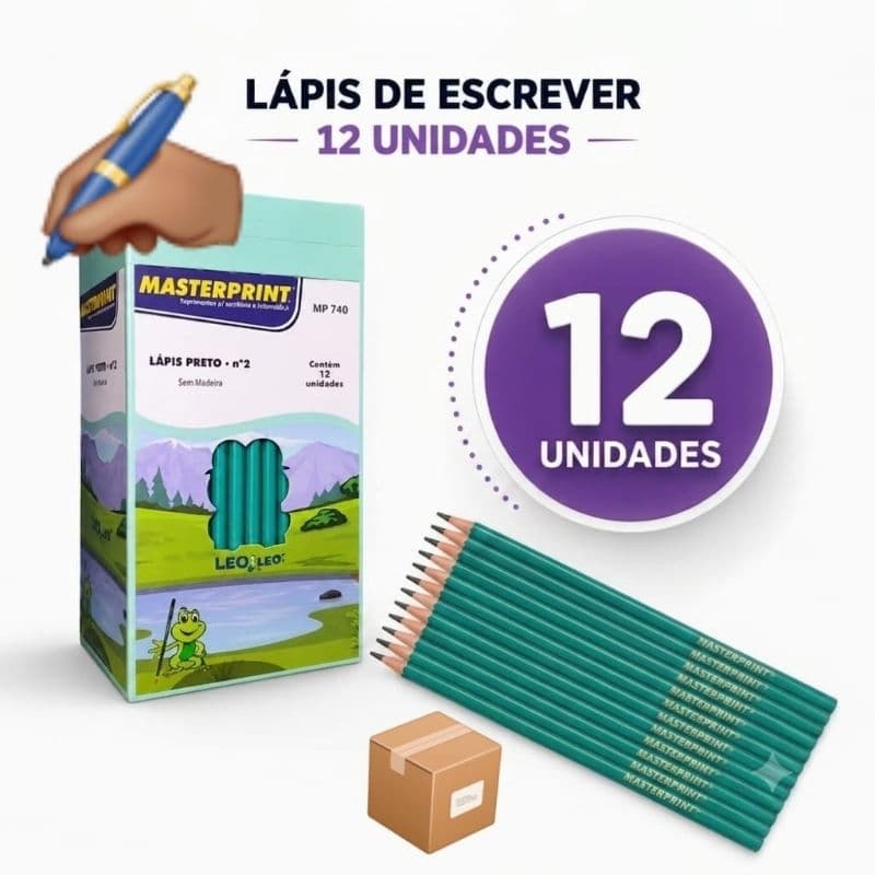 Kit 12 Lápis Preto Grafite N2 Para Uso Escolar Escritório E Montar Kits De Lembrancinha