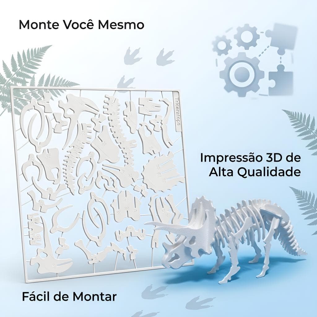 Dinossauro Articulado 3D de Montar | Brinquedo Infantil Educativo Quebra-Cabeça de Encaixe