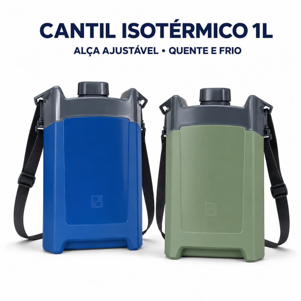 Cantil Isotérmico Soprano Saara 1L com Alça Ajustável BPA Free para Bebidas Quentes e Frias