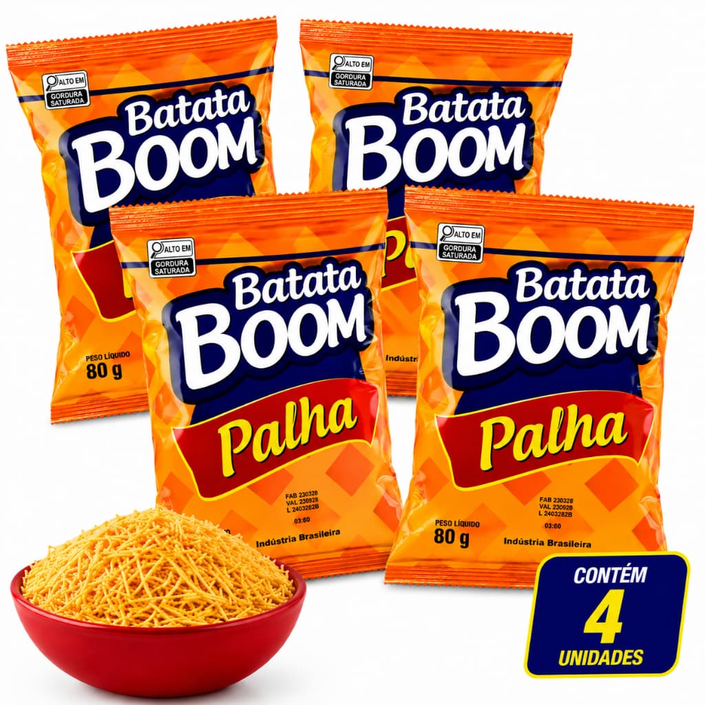 Batata Palha 80g Crocante Tradicional Para Lanches Hot Dog
