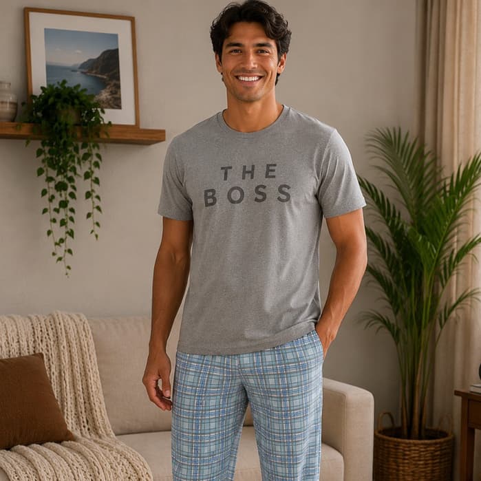 Pijama masculino com estampa The Boss