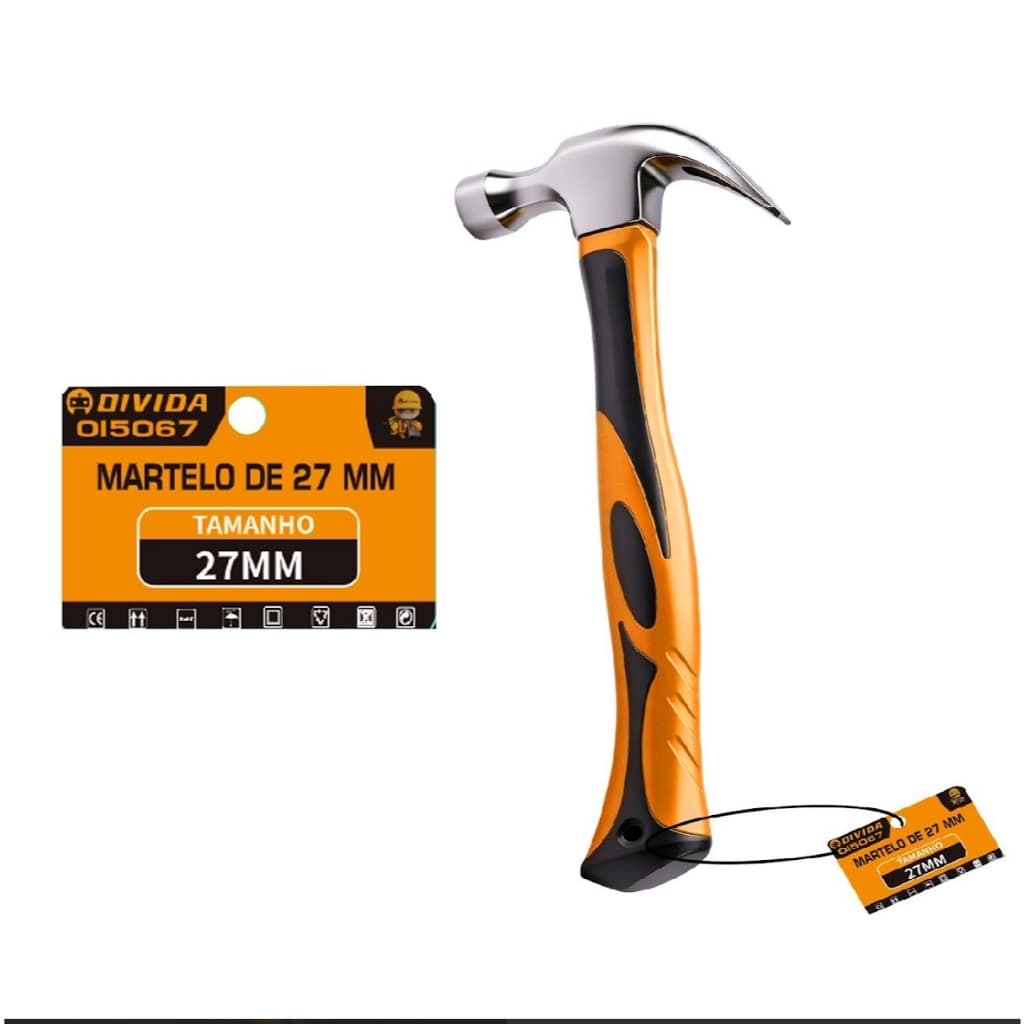 Martelo Unha Profissional Cabo Fiberglass de Fibra de Vidro Emborrachado