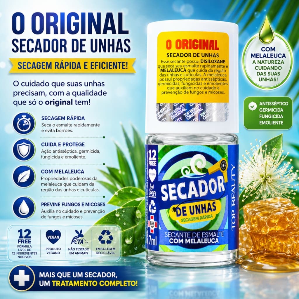 Secante de Esmalte S.O.S UNHAS - Secador de Unhas Top Beauty 7ml