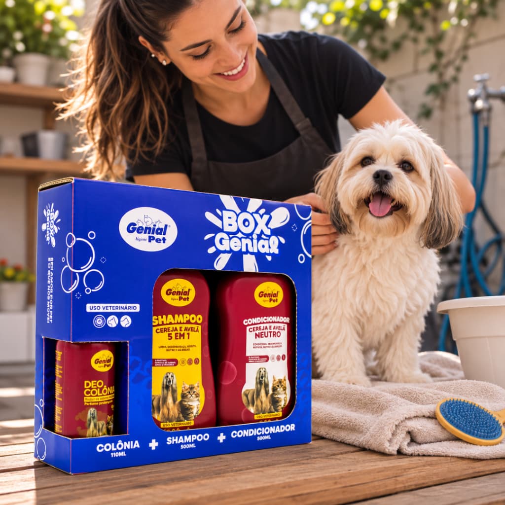 Box Shampo Condicionador  Deo Colônia Cães Gatos