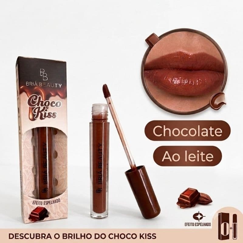 Gloss Chocolate Alto Brilho Efeito Espelhado Não Fica Pegajoso Hidratante  Maquiagem Feminina