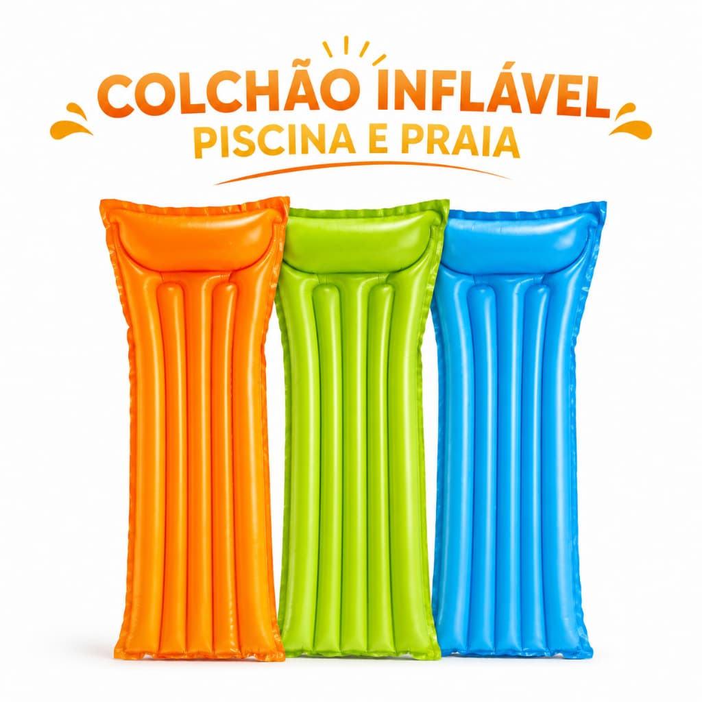 BOIA COLCHÃO INFLÁVEL - BRONZEADOR LISO 1,74 x 59 cm - Boias e Infláveis