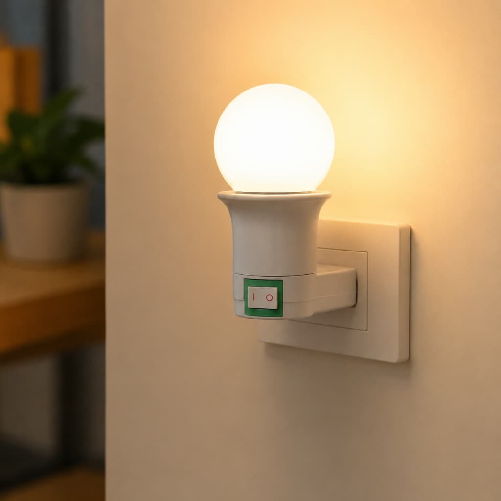 Kit Bocal Soquete E27 para Tomada com Interruptor Liga/Desliga
