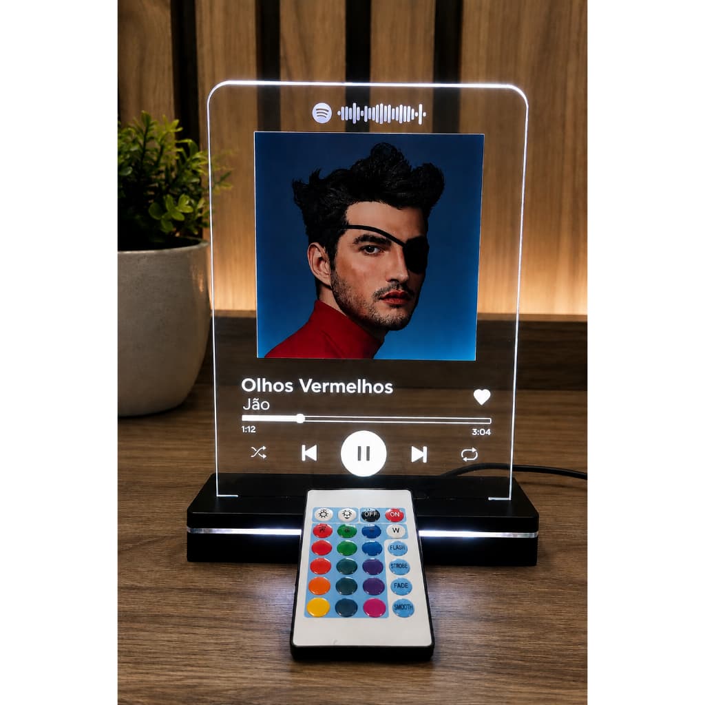 Luminária Foto Casal Personalizada Led RGB 16 Cores