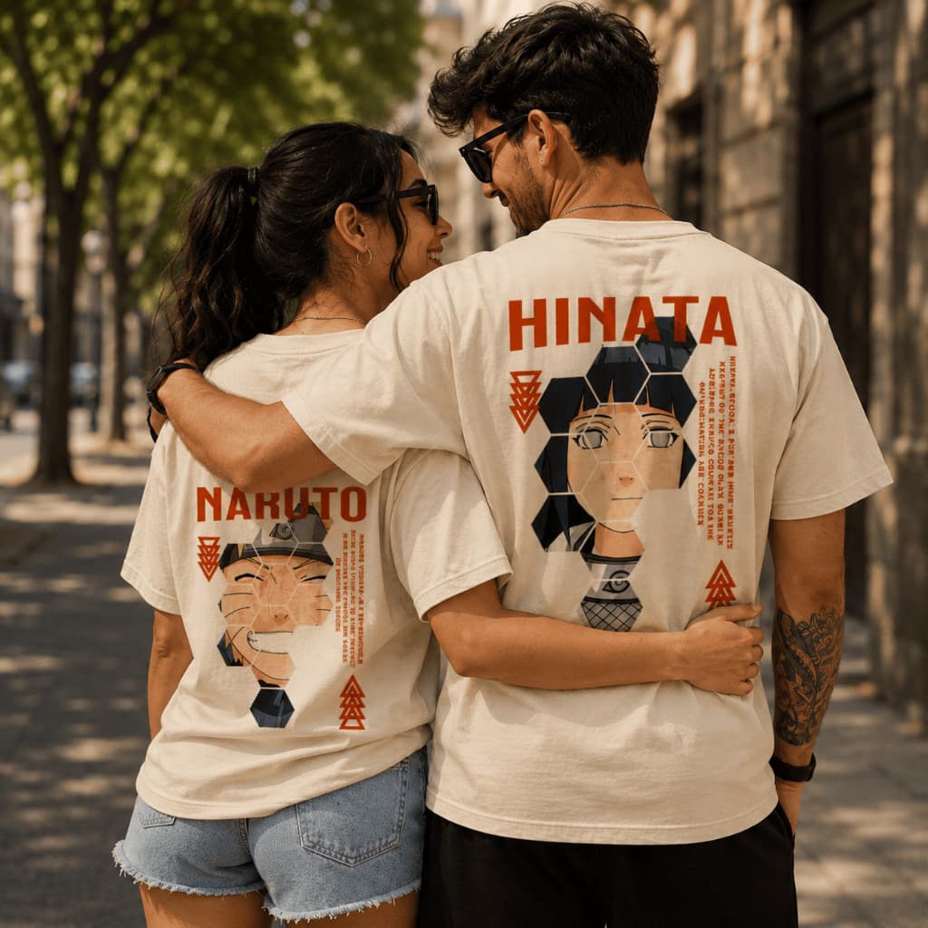 Kit Casal Camiseta Anime Shippuden Uzumaki Hinata Hyuga Personagens Camisa 100% Algodão Premium alerta rio trabalho
