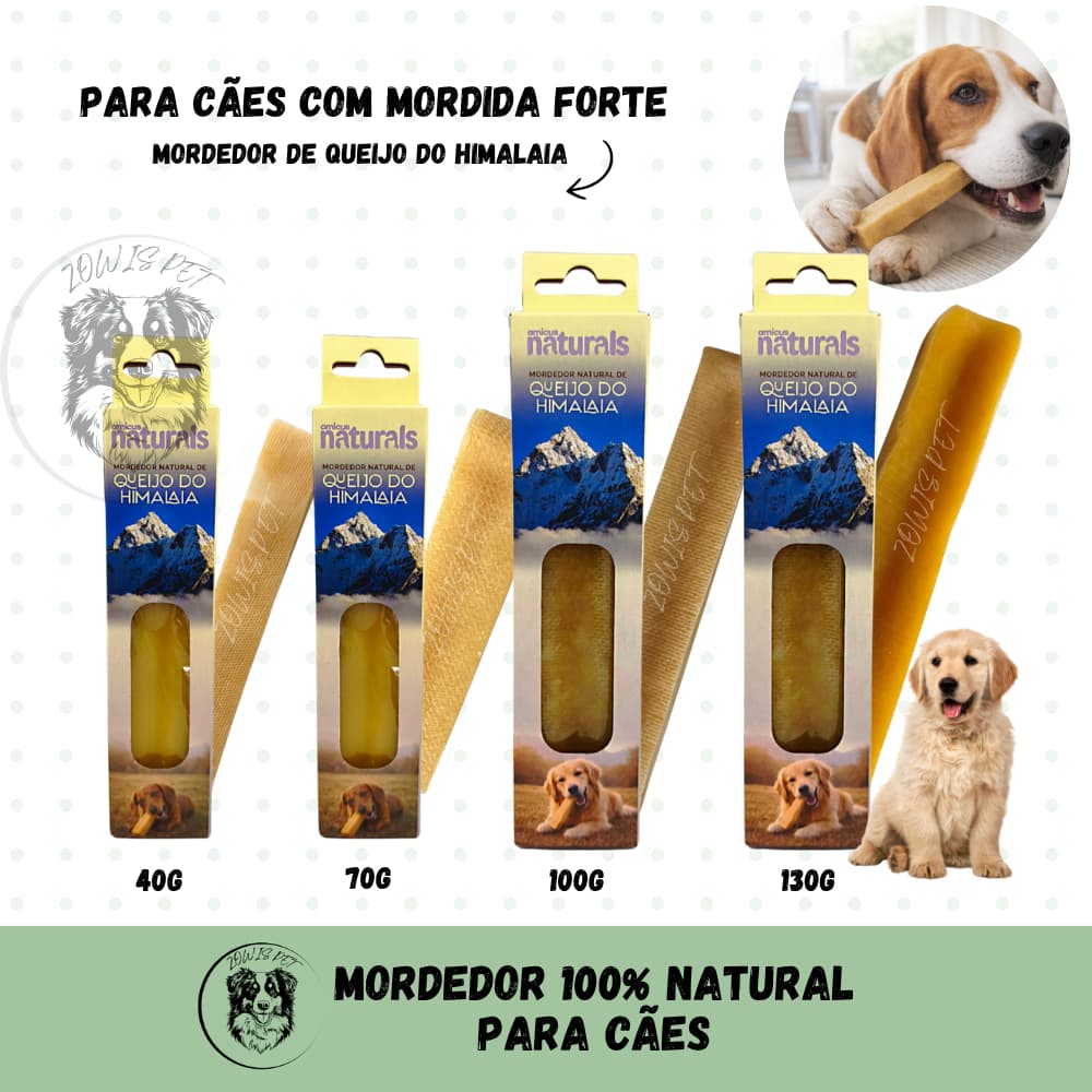 Queijo do Himalaia Chhurpi Mordedor Natural com Leite de Yak para Cães 40g 70g 100g 130g - Amicus