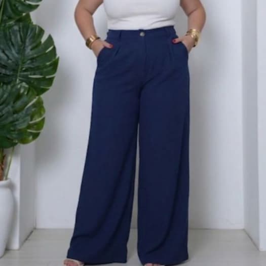 Calça Pantalona social plus size elegante, formal, charmosa