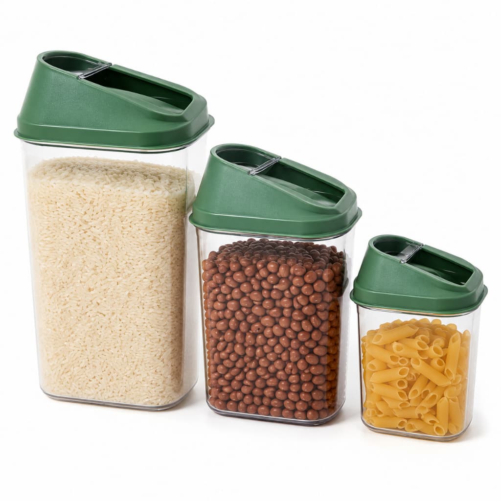 Kit 3 Potes Mantimento Xplast BPA Free Organizador de Alimentos Porta Mantimentos Cozinha Lavanderia Multiuso