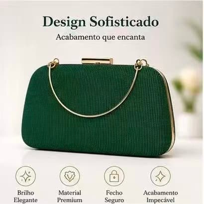 Bolsa Clutch Feminina Dourada Luxo Elegante para Festa Casamento Jantar e Formatura