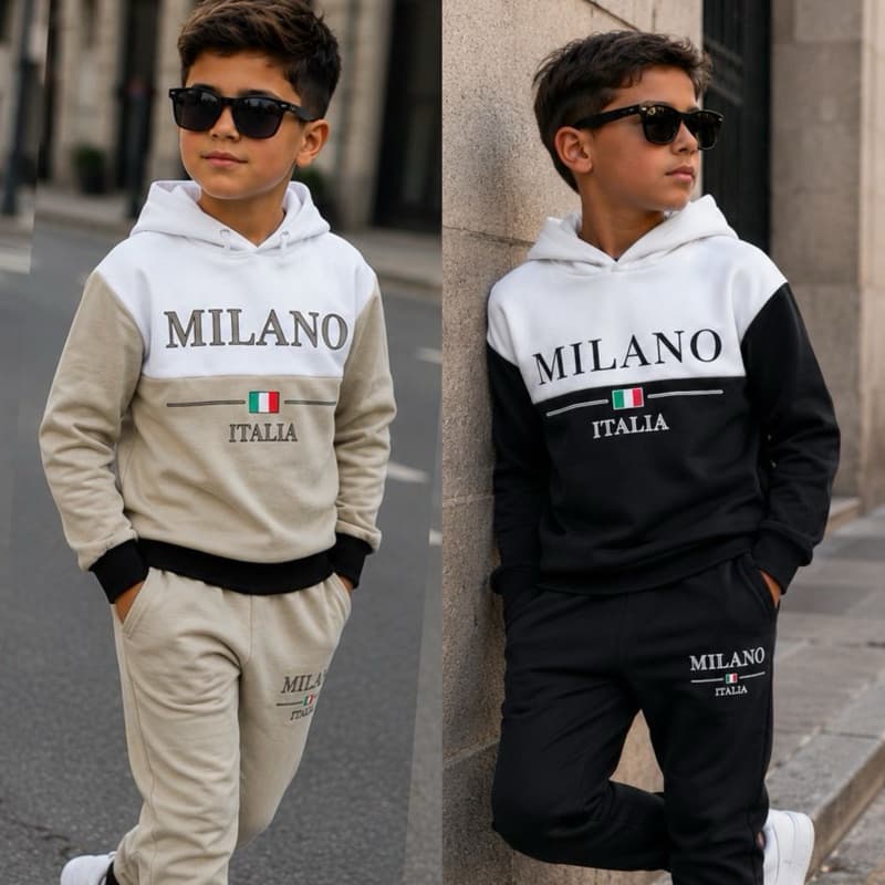Conjunto Infantil Menino Inverno Casaco + Calça Blogueirinho Estiloso Para Os Dias Frios