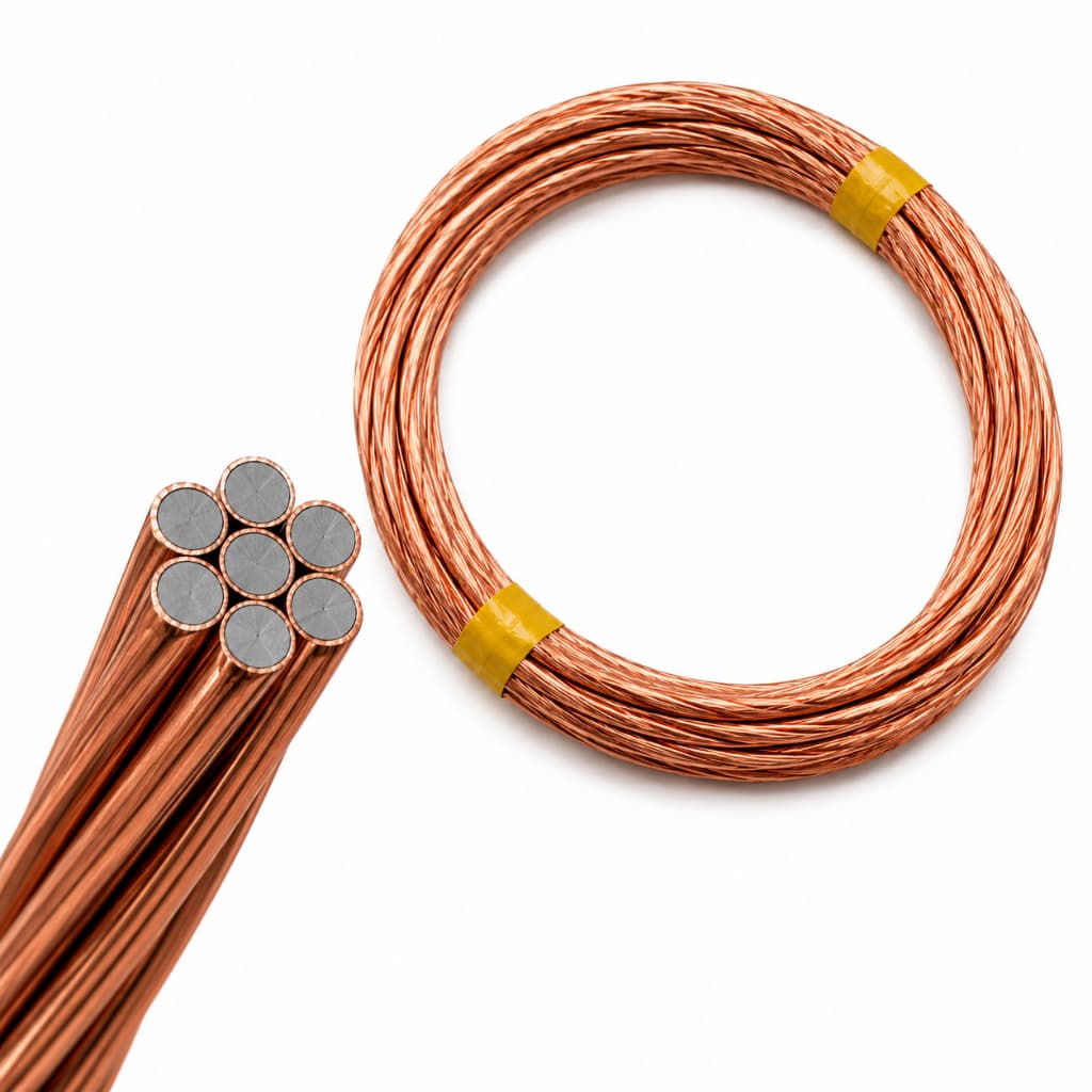 ROLO DE 10 METROS DE CABO COBREADO NÚ 25MM² 7 FIOS