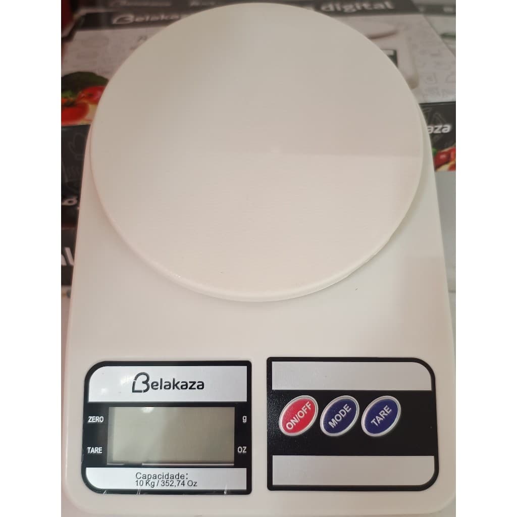 Balança digital, 10kg, precisa, com display, alimentos, temperos, verduras
