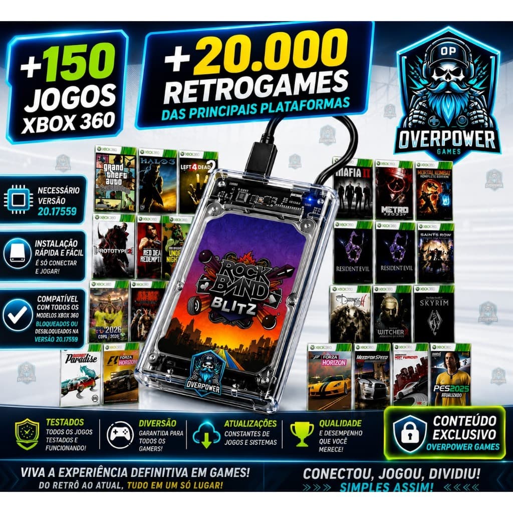 HD Xbox 360 500GB MELHORES JOGOS