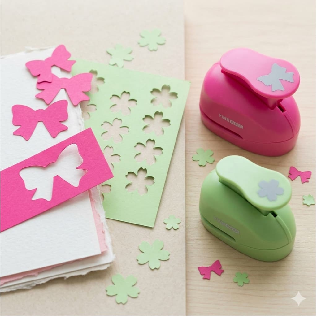 Kit 2 Furador Cortador Eva e Papel 25mm Laço + Flor Sakura